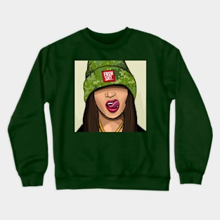 fresh shit camo hat Crewneck Sweatshirt